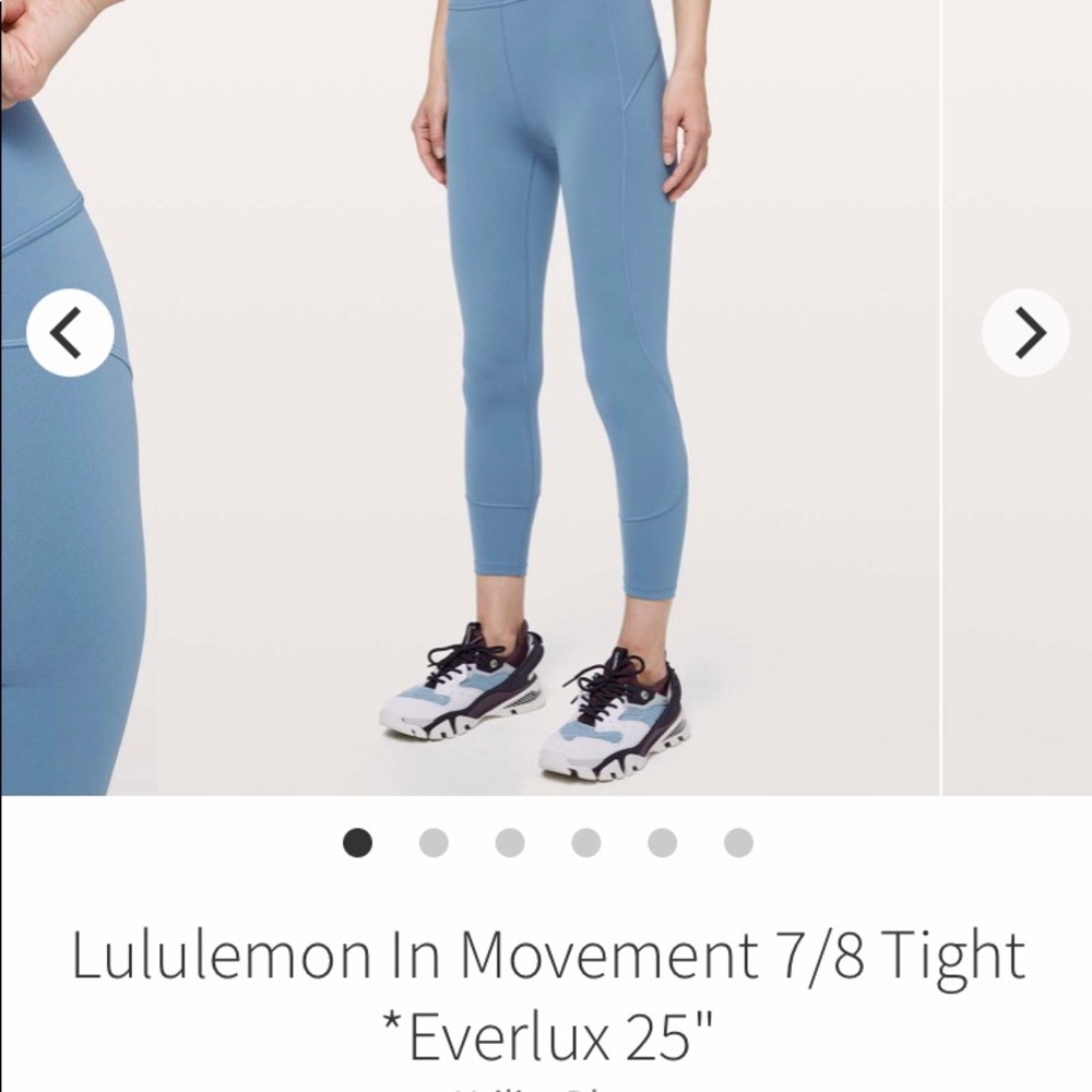 LULULEMON IN MOVEMENT size 4, utility blue